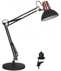 21002 FLEXO SOBREMESA NEGRO Y COBRE 1xE27 DRASS