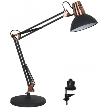21002 FLEXO SOBREMESA NEGRO Y COBRE 1xE27 DRASS