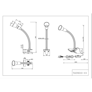 502801001 FLEXO PINZA E14 40W BLANCO TRIO LIGHTING