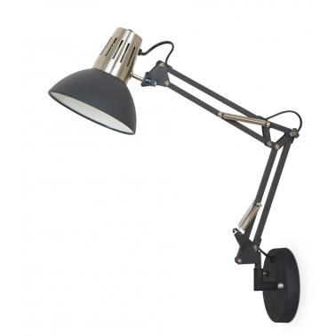 204200028 FLEXO DE PARED NEGRO 1xE27 ZULU GSC