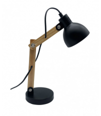 161871009 FLEXO SOBREMESA MADERA NEGRO E27 BLAI