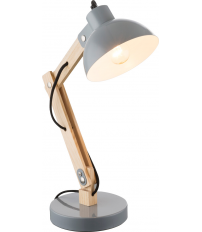 21503 FLEXO MADERA CLARO METAL GRIS 1XE27 40W TONGARIRO GLOBO