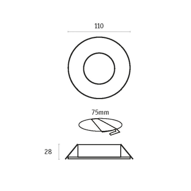 10357 ARO REDONDO EMPOTRABLE BLANCO AIRE ø110mm