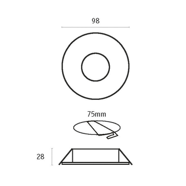 10358 ARO REDONDO EMPOTRABLE BLANCO DUNA GU10