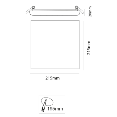 SMHC-30-40 DOWNLIGHT LED CUAD 30W 4000 S/MARCO IP66
