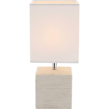 21675 LAMPARA SOBREMESA CERAMICA BEIGE  1XE14 40W  GERI GLOBO