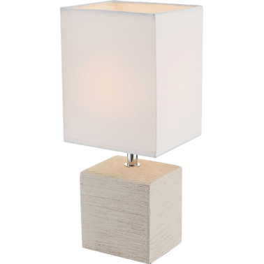 21675 LAMPARA SOBREMESA CERAMICA BEIGE  1XE14 40W  GERI GLOBO