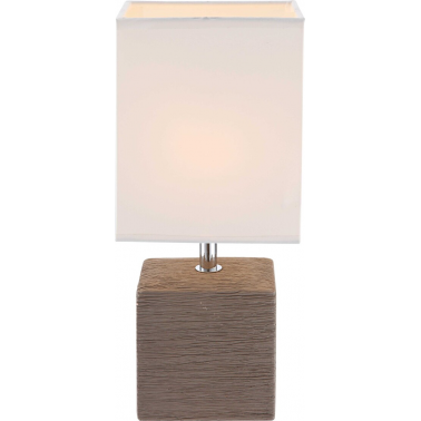 21677 LAMPARA SOBREMESA CERAMICA MARRON  1XE14 40W GERI GLOBO