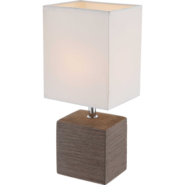 21677 LAMPARA SOBREMESA CERAMICA MARRON  1XE14 40W GERI GLOBO