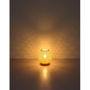 15367T LAMPARA SOBREMESA BAMBU NATURAL  1XE27 60W  MIRENA GLOBO