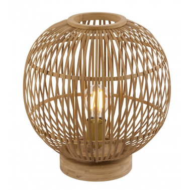 15368T LAMPARA SOBREMESA BAMBU NATURAL  1XE27 60W HILDEGARD GLOBO