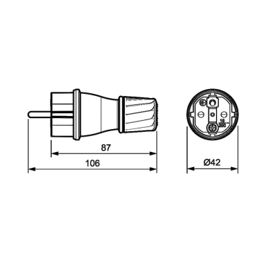 706T CLAVIJA CAUCHO NEGRA IP54 16A 250V SOLERA