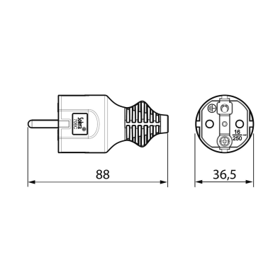 706CB CLAVIJA AEREA BLANCA 16A 250V SOLERA