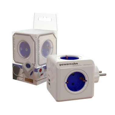 1202 LADRON POWER CUBE + 2 USB AZUL