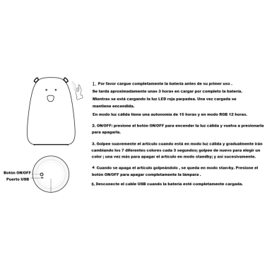 2400613-BL LUZ NOCHE SILICONA LED OSO BLANCO