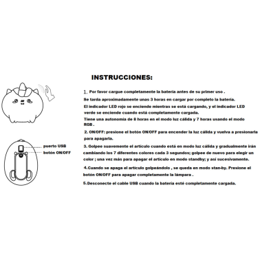 2400613-BL LUZ NOCHE SILICONA LED OSO BLANCO