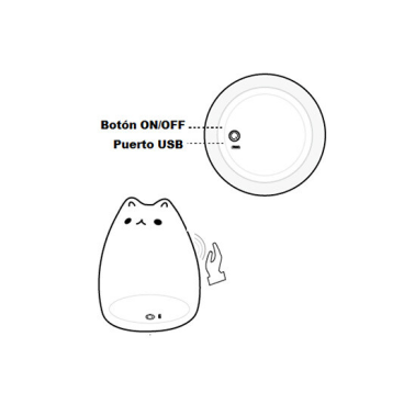 2400614 LUZ NOCHE SILICONA LED GATO