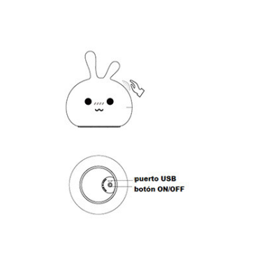 2400612 LUZ NOCHE SILICONA LED CONEJO