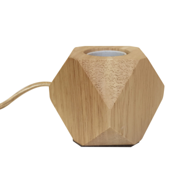 67808 BASE SOBREMESA MADERA POLIGONAL E27 C/CABLE