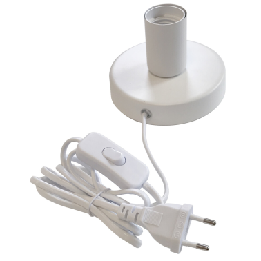 1200104 BASE SOBREMESA BLANCA E27 C/CABE KLINE