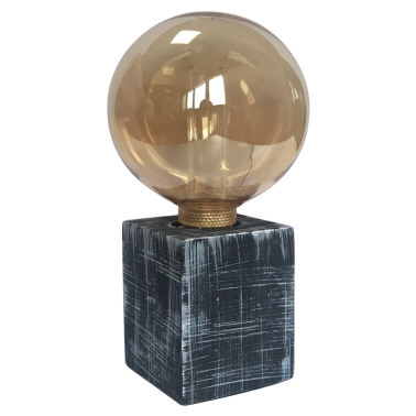 1900802 BASE SOBREMESA CEMENTO NEGRA E27 F-BRIGHT