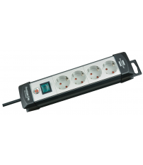1951540100 BASE MULTIPLE PREMIUM LINE 4T 1,8m NEGRA C/INTERRUPTOR BRENNENSTUHL