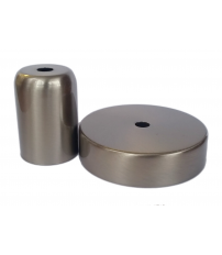 CONJUNTO FLORON Y PORTALAMPARAS METALICOS SATINADO