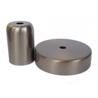 CONJUNTO FLORON Y PORTALAMPARAS METALICOS SATINADO