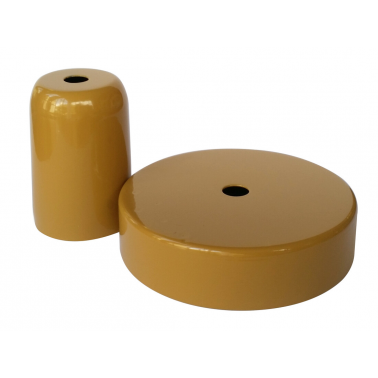 CONJUNTO FLORON Y PORTALAMPARAS METALICOS DORADO