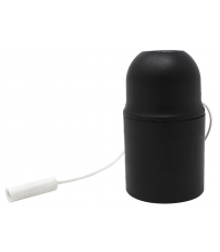 H038836 PORTALAMPARAS INTERRUPTOR LISO E27 NEGRO