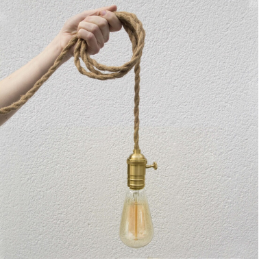 1201041 PORTALAMPARAS LATON VINTAGE E27 INTERRUPTO