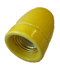 1200545-AM PORTALAMPARAS CERAMICO VINTAGE AMARILLO