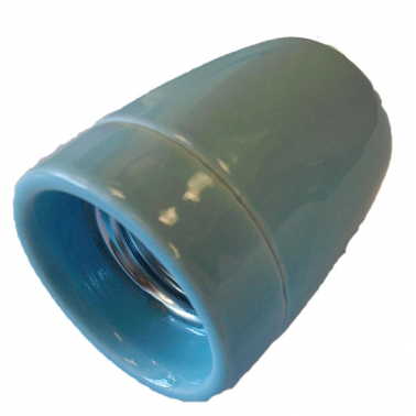 1200545-AZ PORTALAMPARAS CERAMICO VINTAGE AZUL