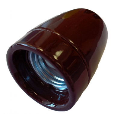 1200545-M PORTALAMPARAS CERAMICO VINTAGE MARRON