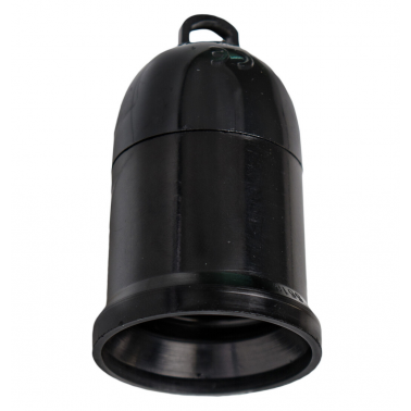 6618 N PORTALAMPARAS LISO DE RESINA E27 NEGRO