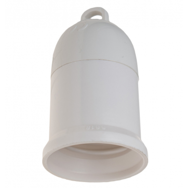 6618 BL PORTALAMPARAS LISO DE RESINA E27 BLANCO SO