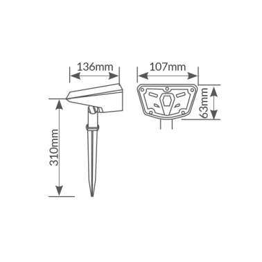 201210004 ESTACA/PLIQUE LED SOLAR DARKA 3300K IP67 GSC