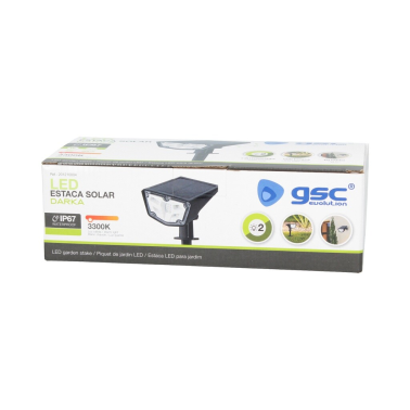 201210004 ESTACA/PLIQUE LED SOLAR DARKA 3300K IP67 GSC