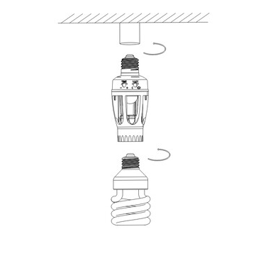 2001129 PORTALAMPARAS E27 CON SENSOR 360º