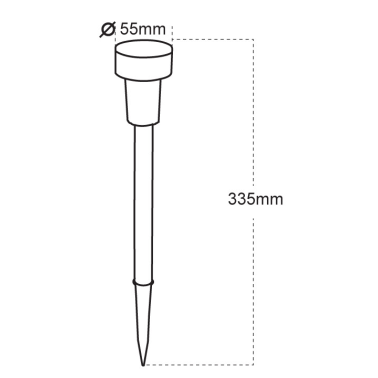 1017-B ESTACA SOLAR FRIA ACERO INOX + DIFUSOR PVC 33,5cm GALIX