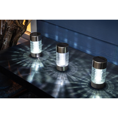 G2018 ESTACA SOLAR FRIA 2 EN 1 INOX + DIFUSOR VIDRIO 45cm GALIX