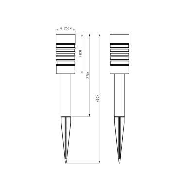 G2018 ESTACA SOLAR FRIA 2 EN 1 INOX + DIFUSOR VIDRIO 45cm GALIX