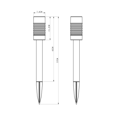 G2019 ESTACA SOLAR FRIA 2 EN 1 INOX + DIFUSOR VIDRIO 57cm GALIX