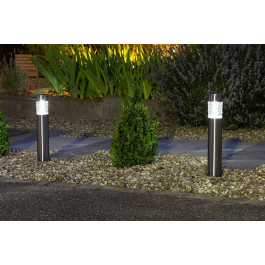 G2020 BALIZA SOLAR FRIA INOX + DIFUSOR VIDRIO 57cm GALIX