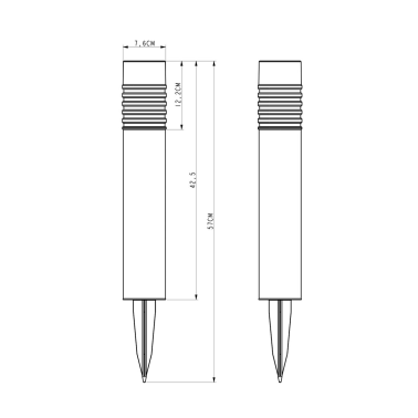 G2020 BALIZA SOLAR FRIA INOX + DIFUSOR VIDRIO 57cm GALIX