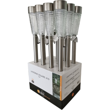 G2231 BALIZA SOLAR FRIA INOX + DIFUSOR VIDRIO 79cm GALIX