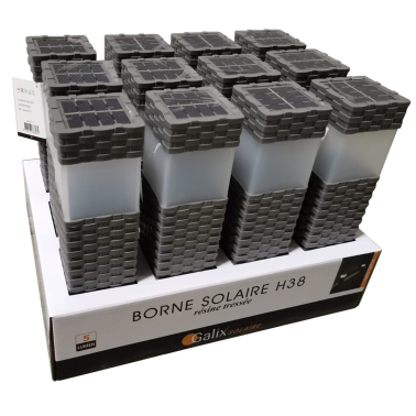 G2114 BALIZA SOLAR FRIA RESINA TRENZADA 38cm GALIX