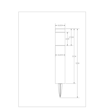 G2232 BALIZA SOLAR FRIA INOX + DIFUSOR VIDRIO 72cm GALIX