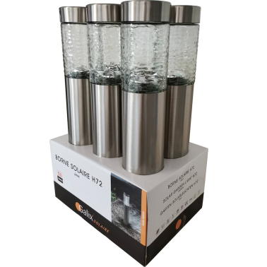 G2232 BALIZA SOLAR FRIA INOX + DIFUSOR VIDRIO 72cm GALIX