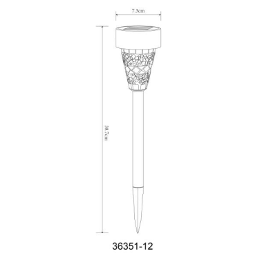 36351-12 ESTACA SOLAR INOX 6500K MOSAICO SURTIDO IP44 GLOBO